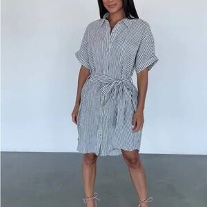 Belted shirt dress